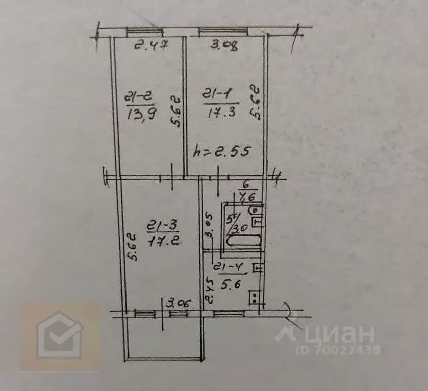 3-к кв. Крым, Ялта ул. Бирюкова, 36 (61.6 м) - Фото 1