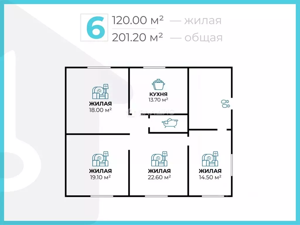 Дом в Волгоградская область, Городище рп Орловская ул., 1 (201 м) - Фото 2