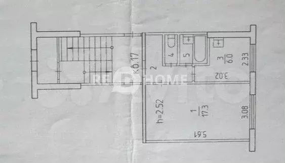 1-к. квартира, 30 м, 1/5 эт. - Фото 0