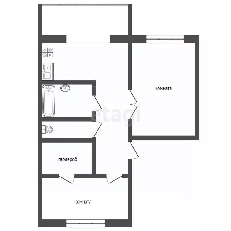 2-к кв. Ханты-Мансийский АО, Нягань 4-й мкр, 10 (61.3 м) - Фото 1