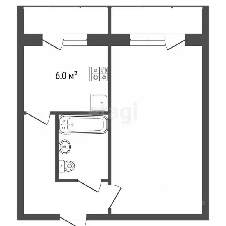 1-к кв. Хабаровский край, Комсомольск-на-Амуре Дружба мкр, 32 (33.0 м) - Фото 1