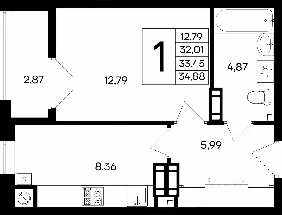 1-к кв. Крым, Евпатория Сезоны жилой комплекс (35.28 м) - Фото 1
