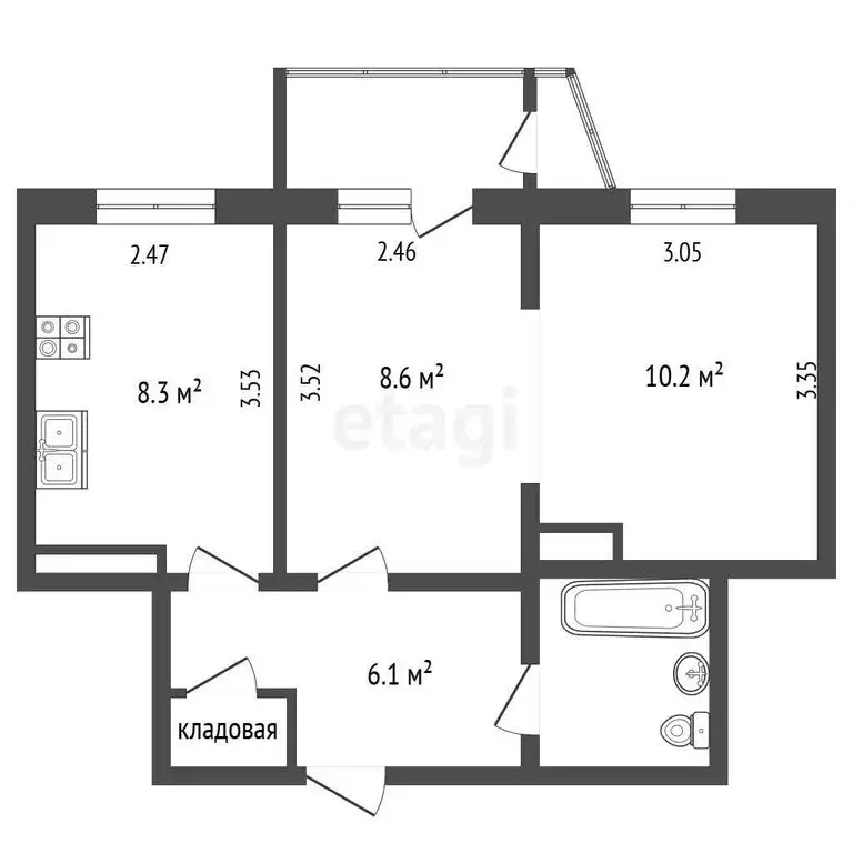 2-комнатная квартира: Петропавловск-Камчатский, улица Маршала Блюхера, ... - Фото 1