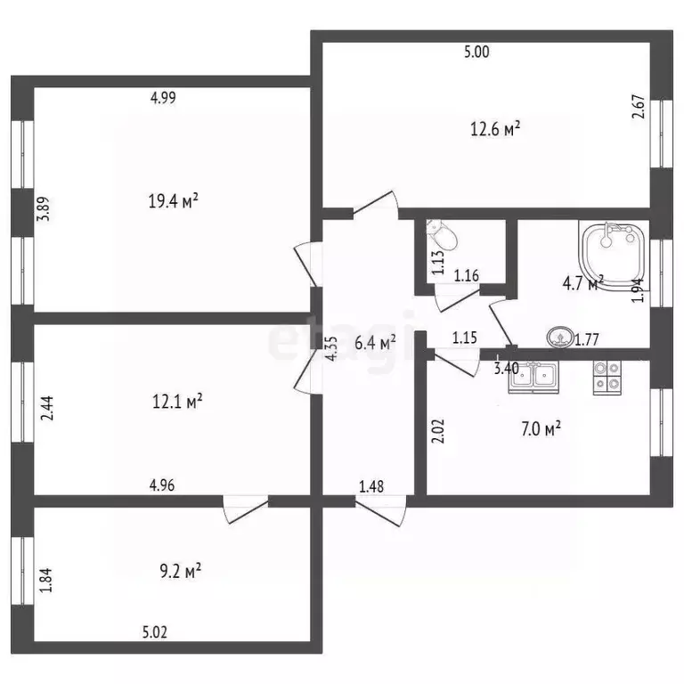 4-к кв. Самарская область, Самара Садовая ул., 245 (72.3 м) - Фото 2