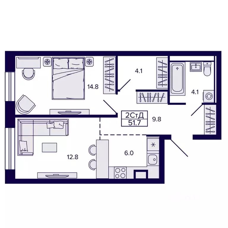2-к кв. Хабаровский край, Хабаровск ул. Карла Маркса (51.66 м) - Фото 1