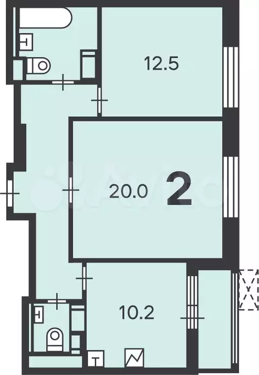 Аукцион: 2-к. квартира, 59,3 м, 22/23 эт. - Фото 0