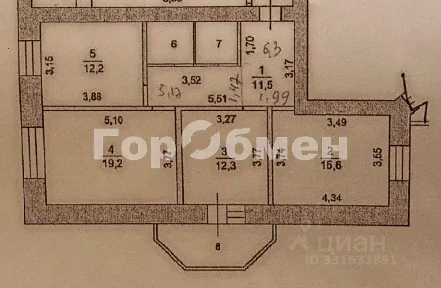 3-к кв. Московская область, Подольск Колхозная ул., 18 (76.1 м) - Фото 1