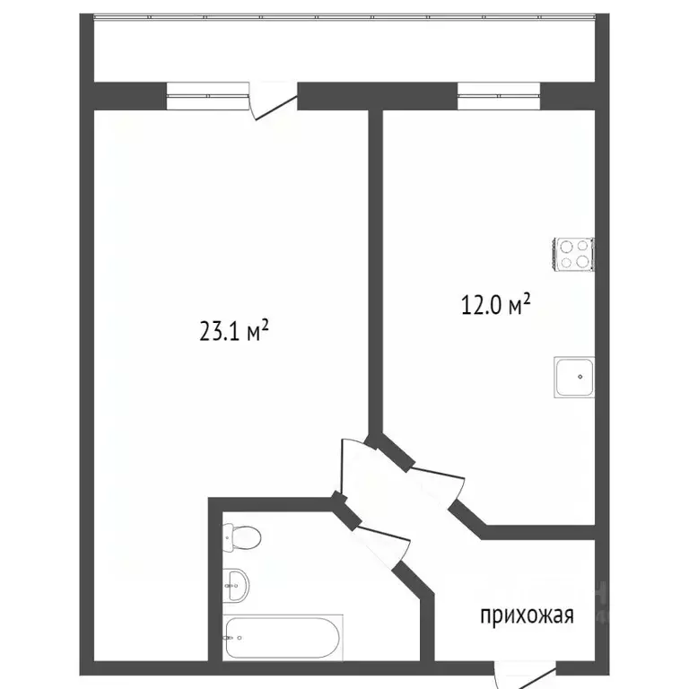 1-к кв. Тюменская область, Тюмень Широтная ул., 152к1 (46.2 м) - Фото 1