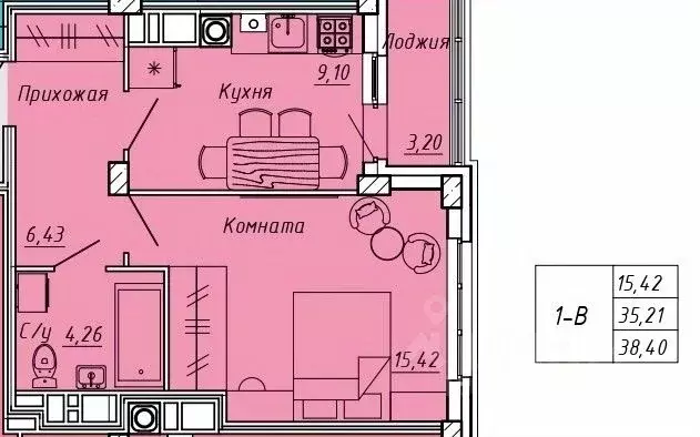1-к кв. Ивановская область, Иваново Апрельская ул., 95 (38.4 м) - Фото 0