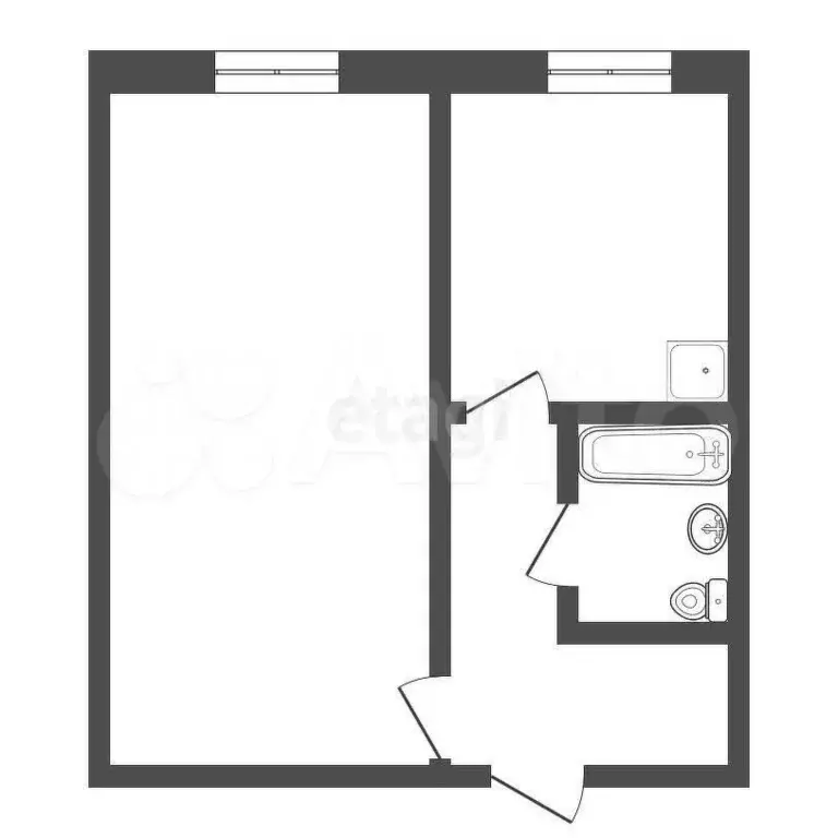 1-к. квартира, 35 м, 1/5 эт. - Фото 0