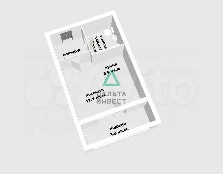 Квартира-студия, 28,2 м, 2/6 эт. - Фото 0