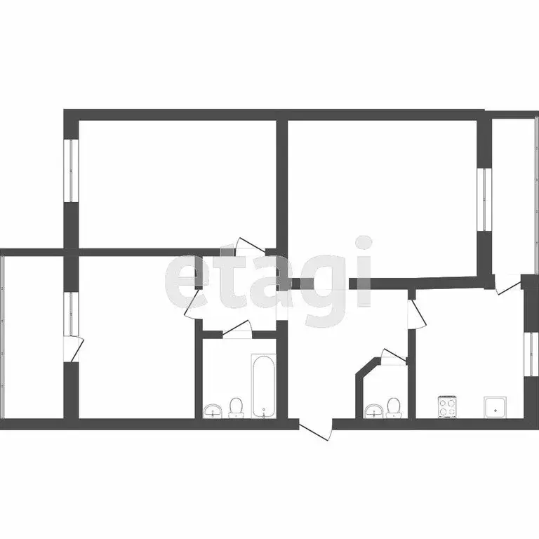3-комнатная квартира: Тюмень, улица Грибоедова, 2 (109 м) - Фото 1