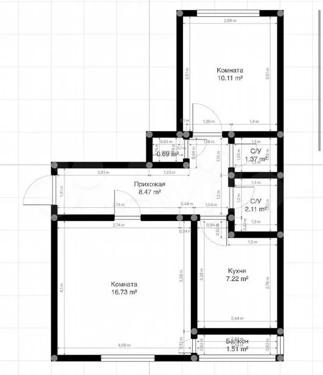 2-к. квартира, 52 м, 3/5 эт. - Фото 0