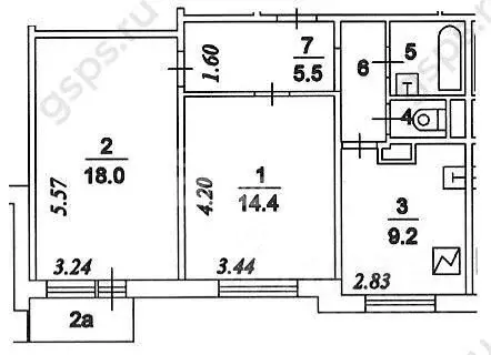 2-к кв. Москва Челябинская ул., 19К4 (53.5 м) - Фото 2