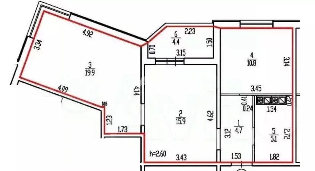 2-к кв. Брянская область, Брянск ул. Имени О.Н. Строкина, 8 (60.8 м) - Фото 2