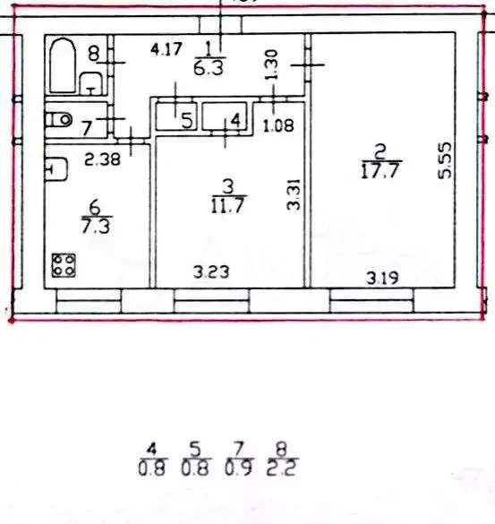 2-к. квартира, 47,7 м, 7/9 эт. - Фото 0