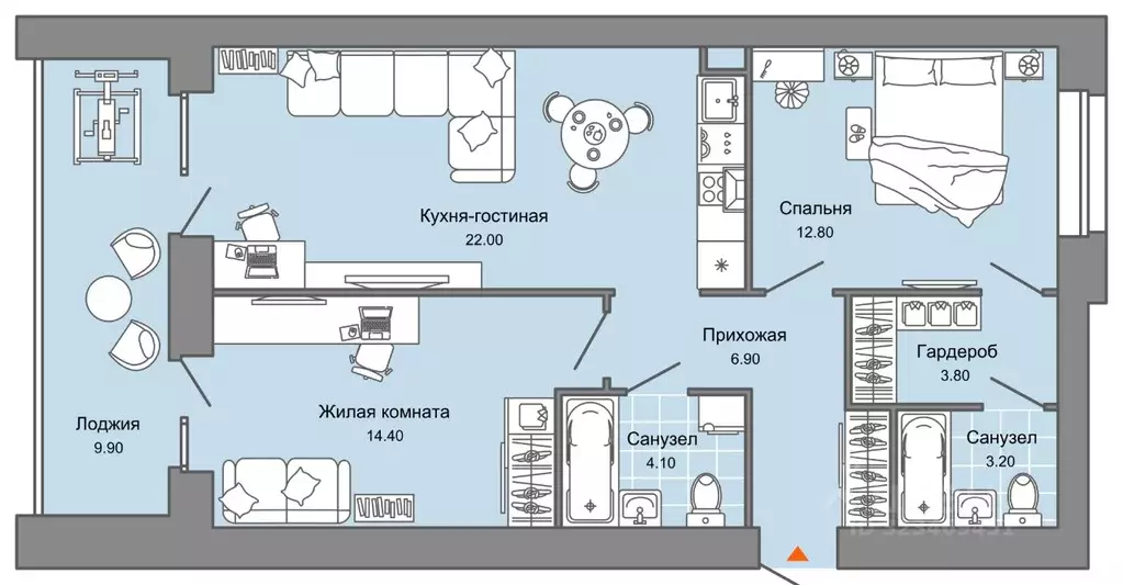 2-к кв. Пермский край, Пермь ул. Дзержинского, 31Б (72.0 м) - Фото 2
