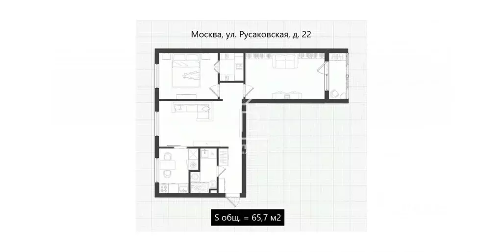 3-к кв. Москва Русаковская ул., 22 (65.7 м) - Фото 2