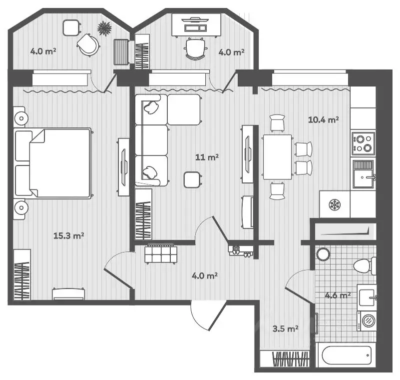2-к кв. Приморский край, Надеждинский район, пос. Тавричанка  (52.8 м) - Фото 2