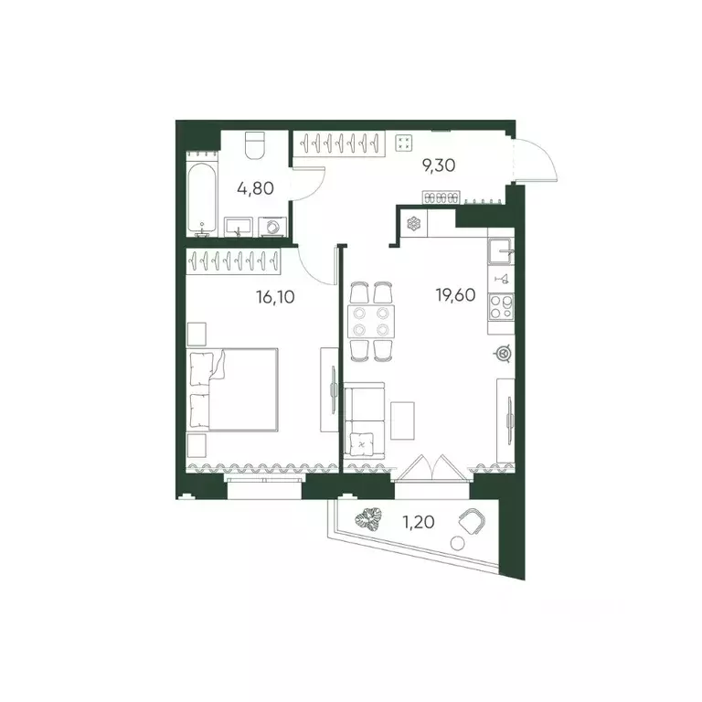 1-к кв. Санкт-Петербург Пески тер.,  (51.0 м) - Фото 1