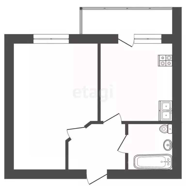 1-к кв. Тюменская область, Тюмень ул. Линейная, 15 (35.0 м) - Фото 1
