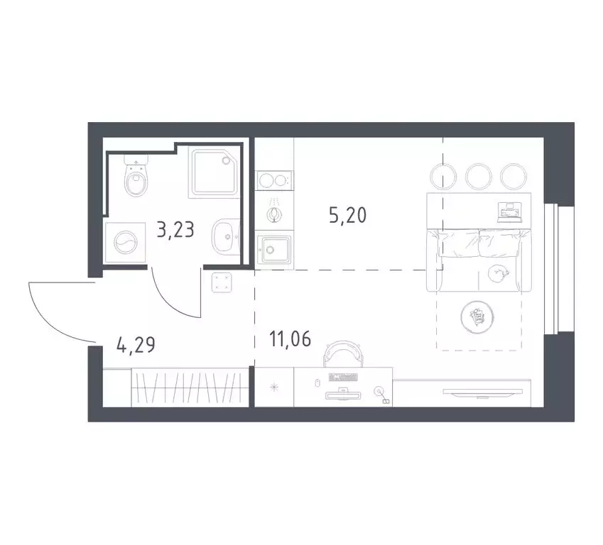 Квартира-студия: Владивосток, Ленинский район (23.78 м) - Фото 1