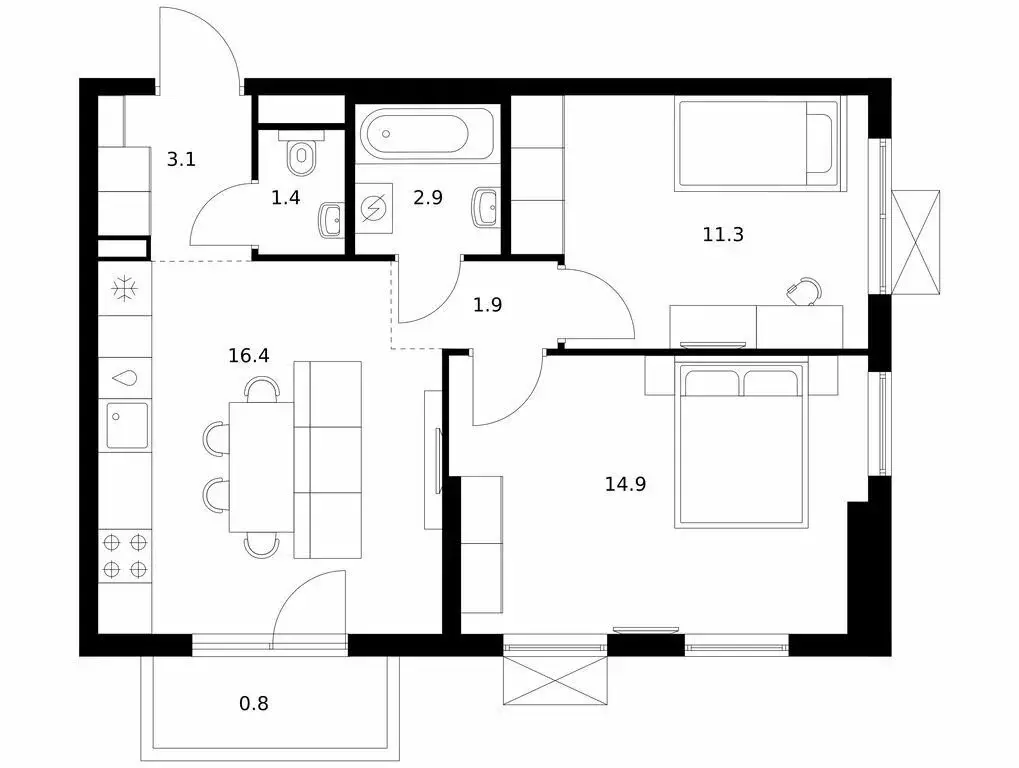 2-комнатная квартира: Новое Девяткино, жилой комплекс Заречный Парк, 6 ... - Фото 1