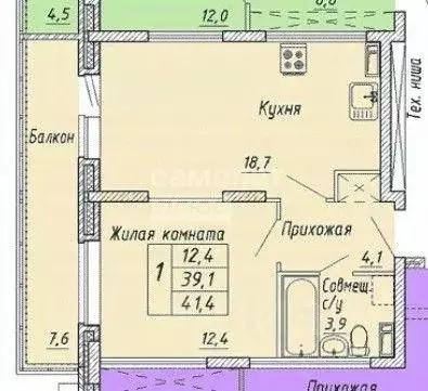 1-к кв. Орловская область, Орел ул. Матросова, 3Б (41.0 м) - Фото 1