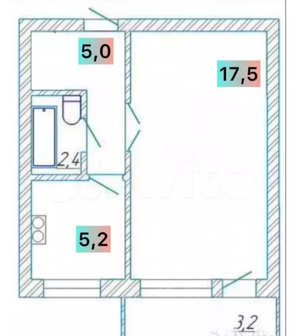 1-к кв. Ростовская область, Ростов-на-Дону ул. Миронова (31.0 м) - Фото 1