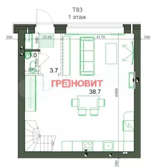 Таунхаус 83,1 м на участке 1 сот. - Фото 0