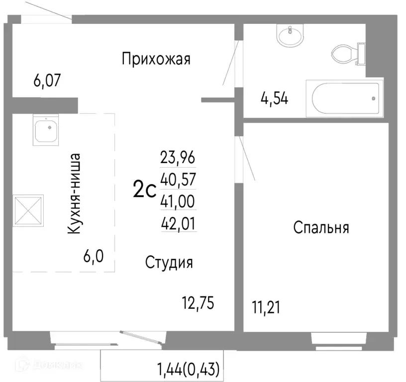Продаётся 2-к квартира, 41 м - Фото 0