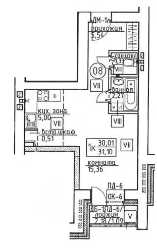 1-к кв. Томская область, Томск Сибирская ул., 74 (31.1 м) - Фото 0