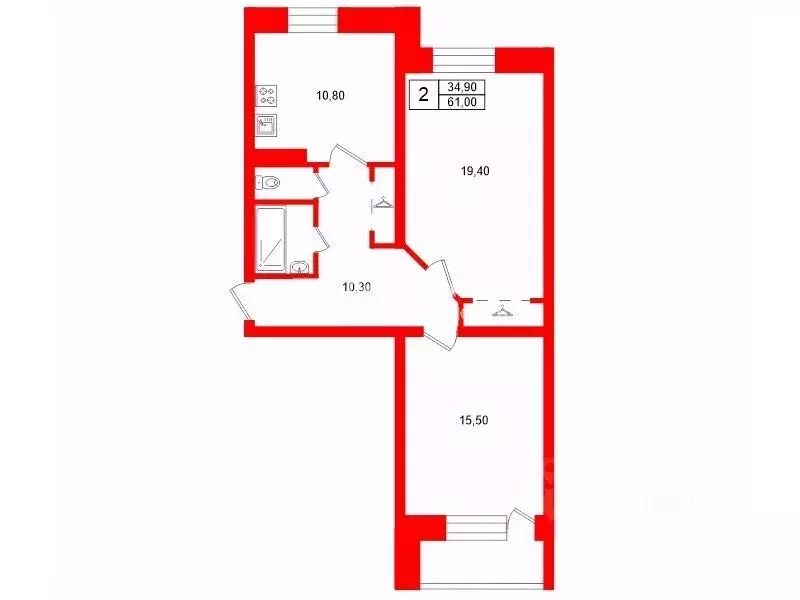 2-к кв. Ленинградская область, Шлиссельбург Кировский район, ... - Фото 2