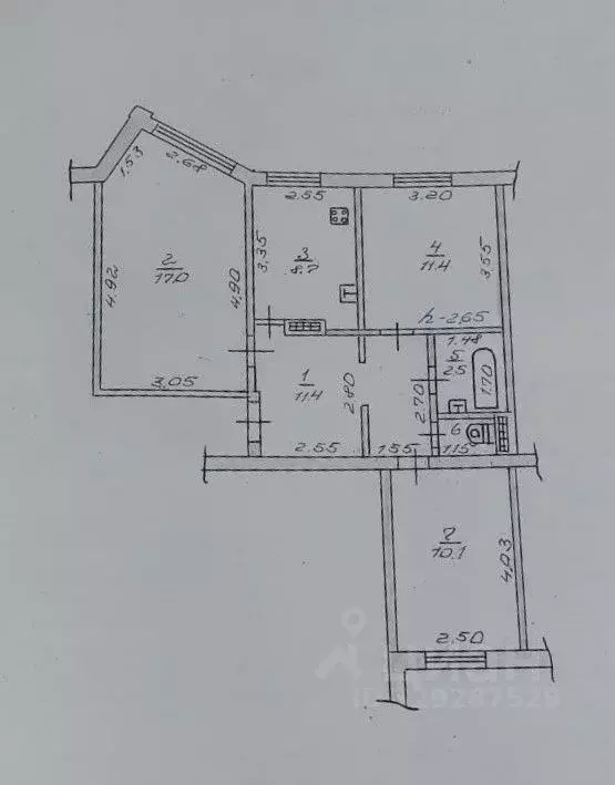 3-к кв. Липецкая область, Данков ул. Островского, 28 (62.1 м) - Фото 1