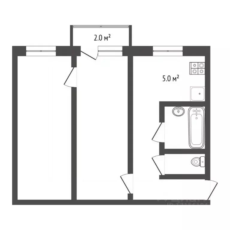 2-к кв. Тюменская область, Тюмень проезд Геологоразведчиков, 34 (47.6 ... - Фото 2