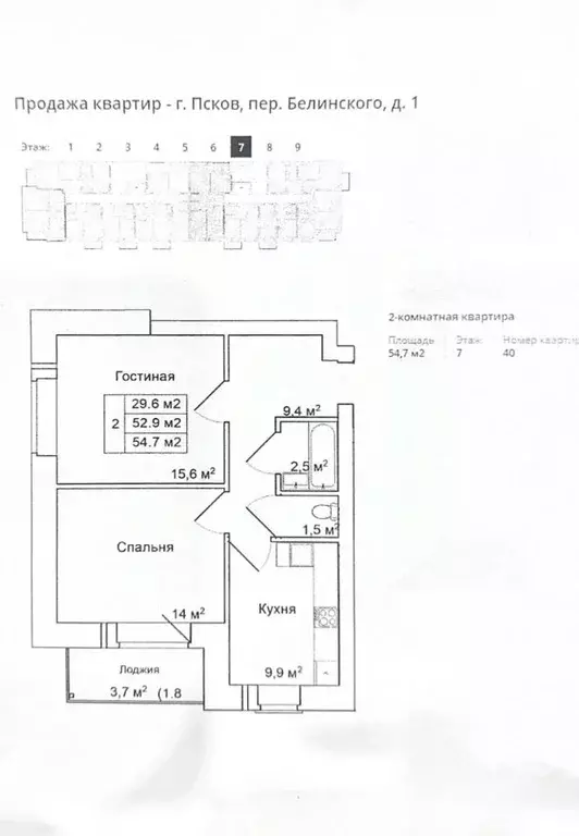 2-к кв. Псковская область, Псков Запсковье исторический район, пер. ... - Фото 2
