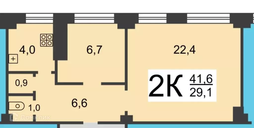 Продаётся 2-к квартира, 42.9 м - Фото 1