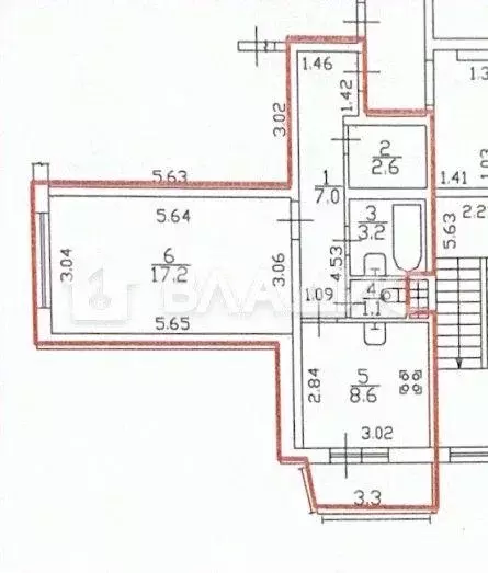 Квартира, 1 комната, 39.7 м - Фото 1
