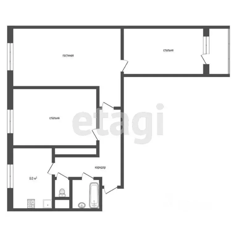 3-к кв. Москва ул. Мусы Джалиля, 17К2 (63.9 м) - Фото 2