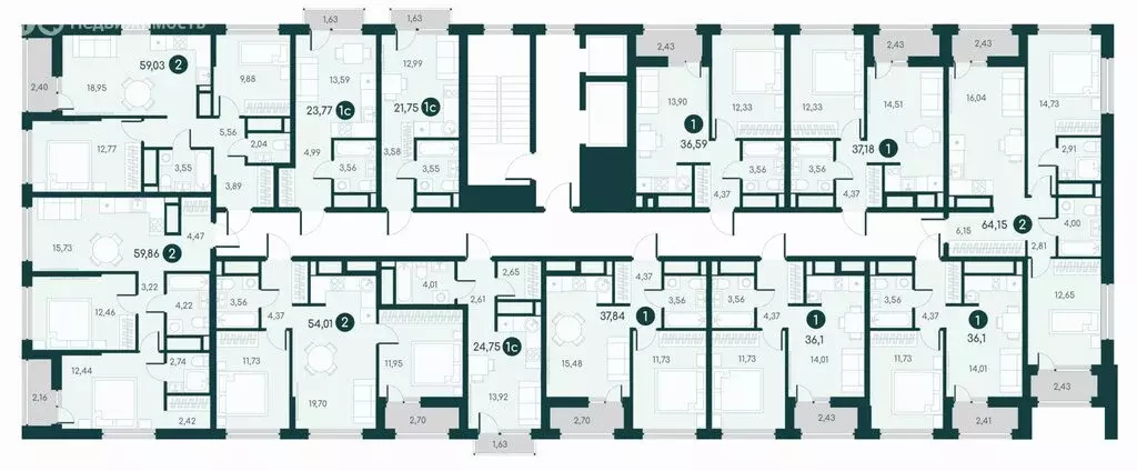 1-комнатная квартира: Курган, 18-й микрорайон, 7 (37.18 м) - Фото 2