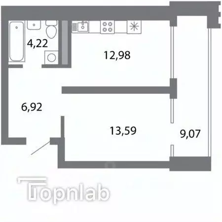 1-к кв. Рязанская область, Рязань Солотча р-н, 9 (47.0 м) - Фото 1