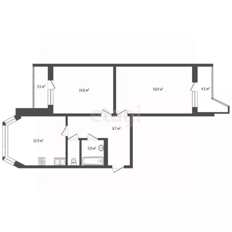 2-к кв. Московская область, Ленинский городской округ, Бутово пгт ... - Фото 2