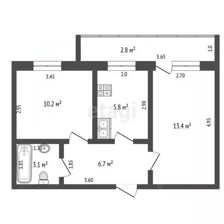 2-к кв. Мордовия, пос. Ромоданово ул. Анны Лусс, 3 (39.2 м) - Фото 2