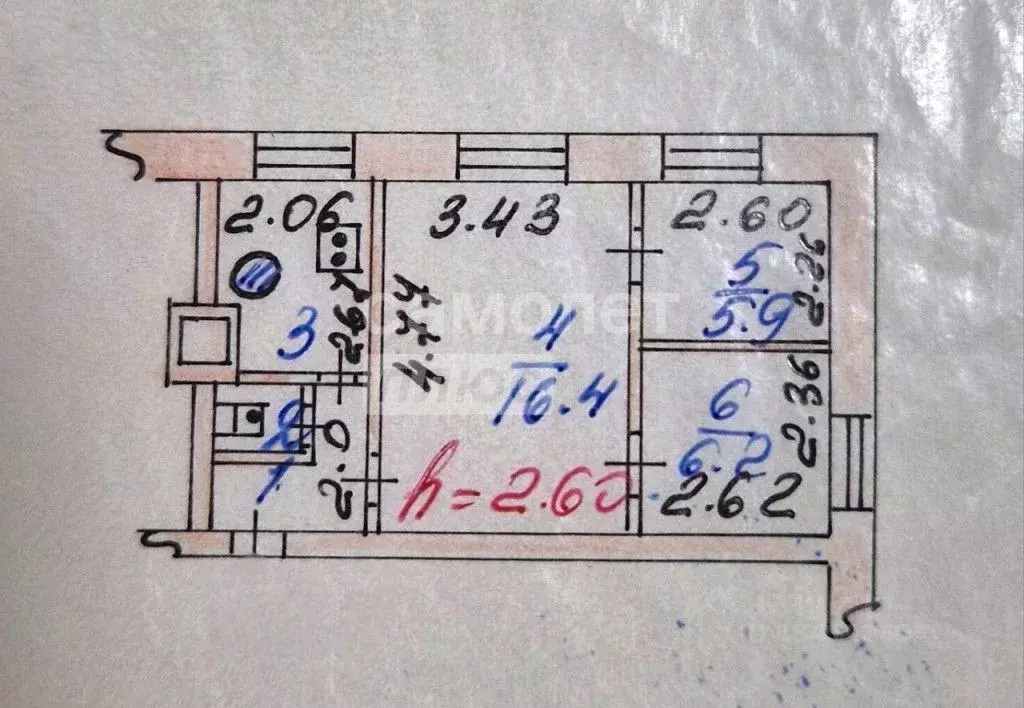 3-к кв. Ивановская область, Иваново Юношеская ул., 1 (37.6 м) - Фото 2