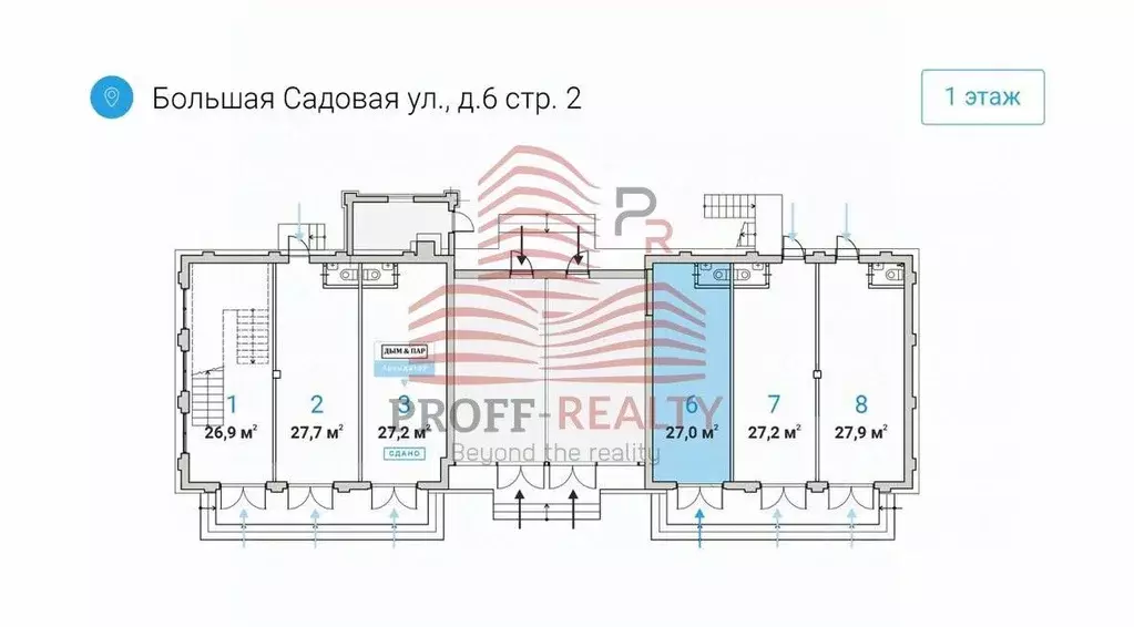 Помещение свободного назначения в Москва Большая Садовая ул., 6С2 (27 ... - Фото 1