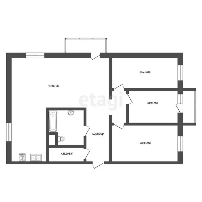 4-комнатная квартира: Камышлов, улица Дзержинского, 9 (76.5 м) - Фото 1