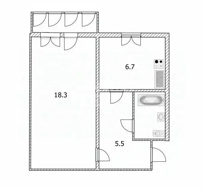 1-к кв. Ульяновская область, Ульяновск Камышинская ул., 14 (35.0 м) - Фото 1