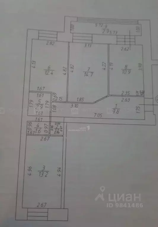 3-к кв. Татарстан, Казань Маршрутная ул., 17к1 (66.0 м) - Фото 2