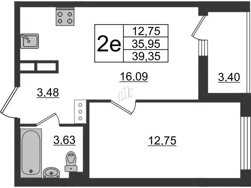 Продаётся 1-к квартира, 39.35 м - Фото 1