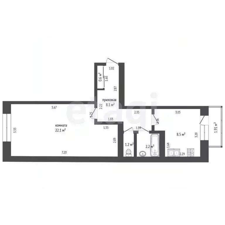 1-к кв. Ярославская область, Ярославль ул. Колышкина, 33 (42.7 м) - Фото 2